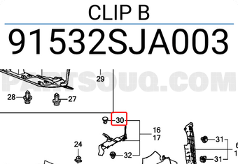Honda 91532SJA003 CLIP B