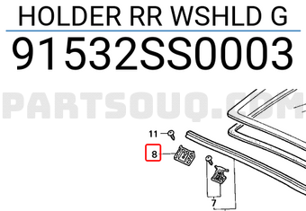 Honda 91532SS0003 HOLDER RR WSHLD G