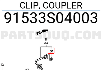 Honda 91533S04003 CLIP, COUPLER