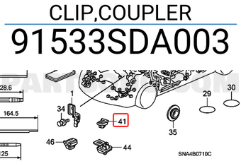 Honda 91533SDA003 CLIP,COUPLER
