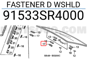 Honda 91533SR4000 FASTENER D WSHLD