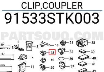 Honda 91533STK003 CLIP,COUPLER