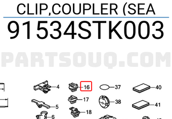 Honda 91534STK003 CLIP,COUPLER (SEA