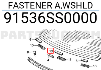 Honda 91536SS0000 FASTENER A,WSHLD