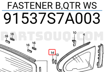 Honda 91537S7A003 FASTENER B,QTR WS