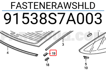 Honda 91538S7A003 FASTENERAWSHLD