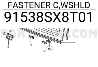 Honda 91538SX8T01 FASTENER C,WSHLD