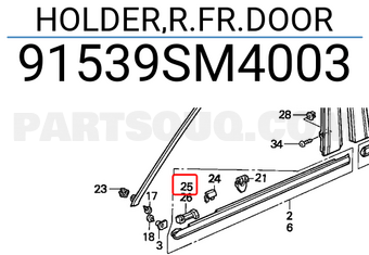 Honda 91539SM4003 HOLDER,R.FR.DOOR
