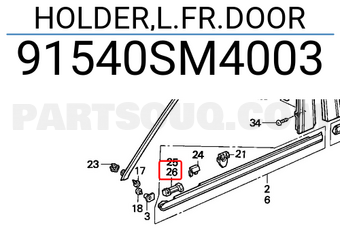 Honda 91540SM4003 HOLDER,L.FR.DOOR