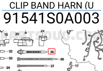 Honda 91541S0A003 CLIP BAND HARN (U