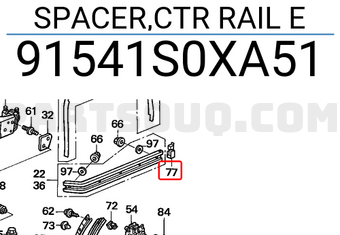 Honda 91541S0XA51 SPACER,CTR RAIL E