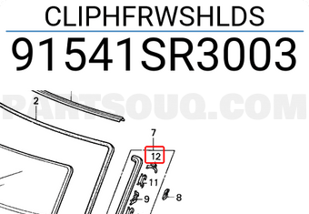 Honda 91541SR3003 CLIPHFRWSHLDS