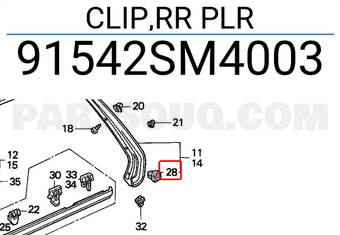 Honda 91542SM4003 CLIP,RR PLR