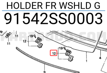 Honda 91542SS0003 HOLDER FR WSHLD G