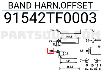 Honda 91542TF0003 BAND HARN,OFFSET