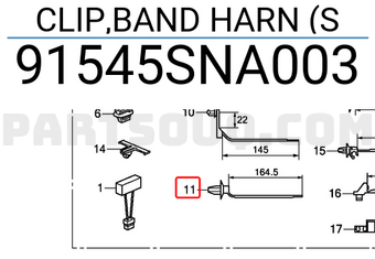 Honda 91545SNA003 CLIP,BAND HARN (S