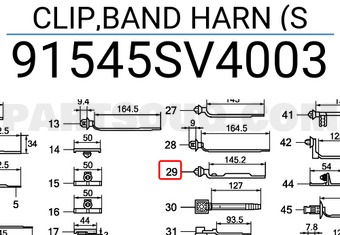 Honda 91545SV4003 CLIP,BAND HARN (S