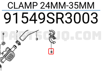 Honda 91549SR3003 CLAMP 24MM-35MM