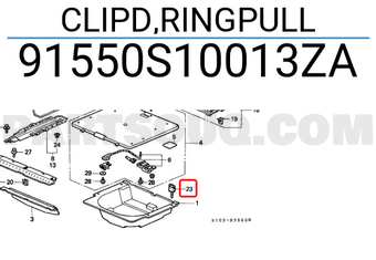 Honda 91550S10013ZA CLIPD,RINGPULL