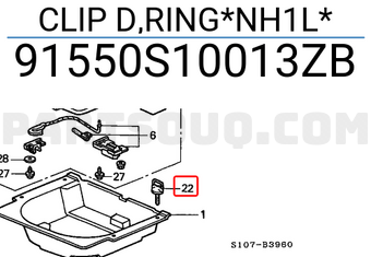 Honda 91550S10013ZB CLIP D,RING*NH1L*