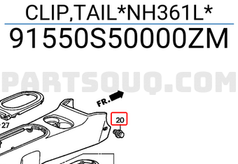 Honda 91550S50000ZM CLIP,TAIL*NH361L*
