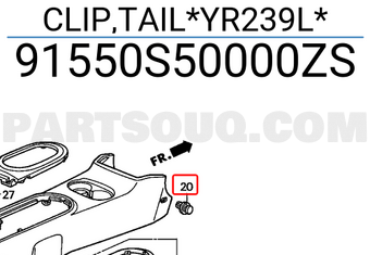Honda 91550S50000ZS CLIP,TAIL*YR239L*