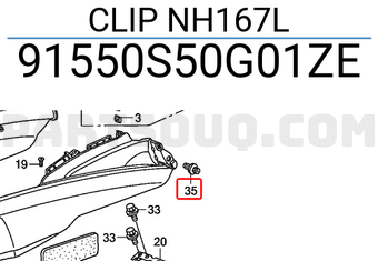 Honda 91550S50G01ZE CLIP NH167L