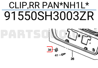 Honda 91550SH3003ZR CLIP,RR PAN*NH1L*