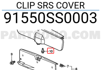 Honda 91550SS0003 CLIP SRS COVER