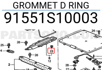 Honda 91551S10003 GROMMET D RING