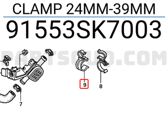 Honda 91553SK7003 CLAMP 24MM-39MM