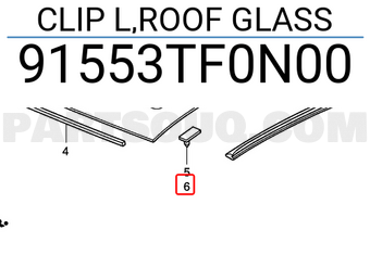 Honda 91553TF0N00 CLIP L,ROOF GLASS