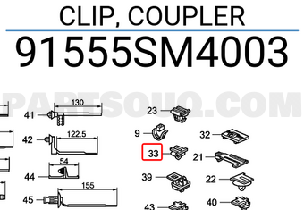 Honda 91555SM4003 CLIP, COUPLER