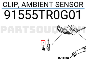 Honda 91555TR0G01 CLIP, AMBIENT SENSOR