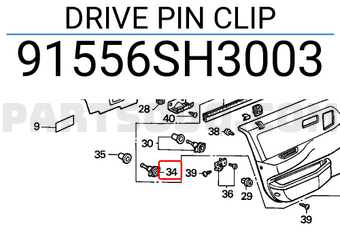 Honda 91556SH3003 DRIVE PIN CLIP