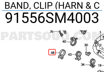 Honda 91556SM4003 BAND, CLIP (HARN & C