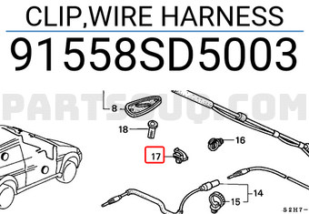 Honda 91558SD5003 CLIP,WIRE HARNESS