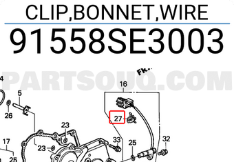 Honda 91558SE3003 CLIP,BONNET,WIRE