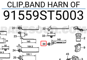 Honda 91559ST5003 CLIP,BAND HARN OF