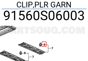 Honda 91560S06003 CLIP,PLR GARN