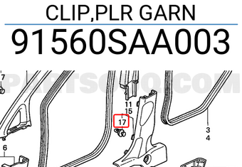 Honda 91560SAA003 CLIP,PLR GARN