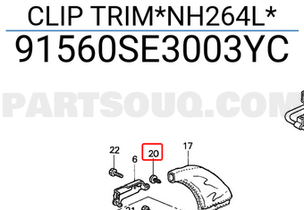 Honda 91560SE3003YC CLIP TRIM*NH264L*