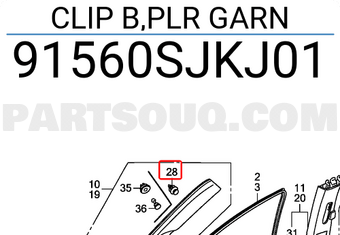 Honda 91560SJKJ01 CLIP B,PLR GARN