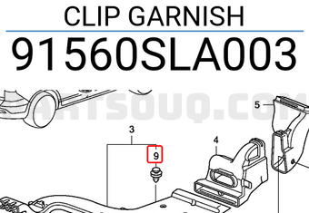 Honda 91560SLA003 CLIP GARNISH