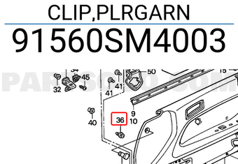 Honda 91560SM4003 CLIP,PLRGARN