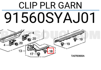Honda 91560SYAJ01 CLIP PLR GARN