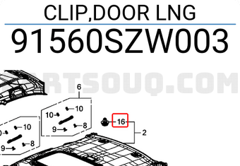 Honda 91560SZW003 CLIP,DOOR LNG