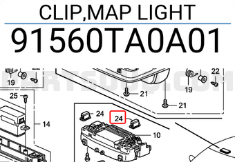 Honda 91560TA0A01 CLIP,MAP LIGHT