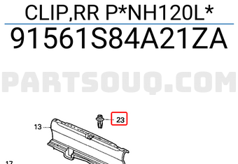 Honda 91561S84A21ZA CLIP,RR P*NH120L*