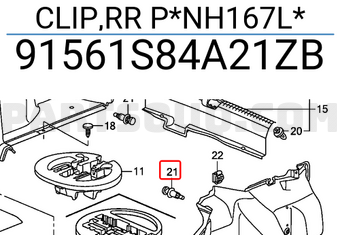 Honda 91561S84A21ZB CLIP,RR P*NH167L*